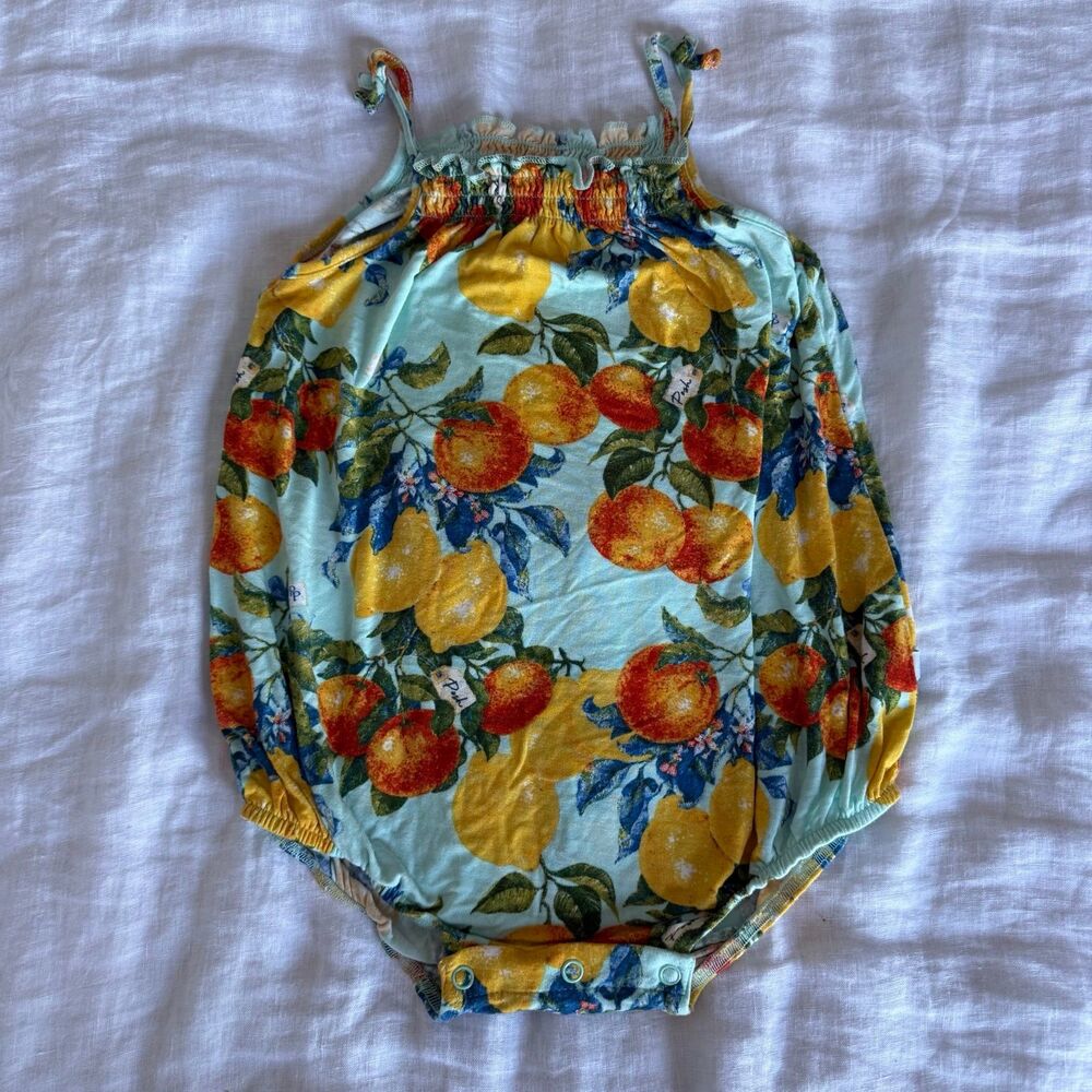 Posh Peanut Bamboo Lucia Bubble Lemon Orange 
Sz 2T